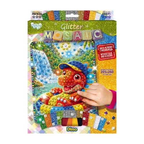 Набір для творчості «Glitter Mosaic», в асортименті, у коробці 21,5х29,5х1,5 см, ТМ Данко Тойс