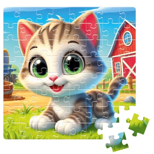 Пазли «De.tail. Забавне кошеня» на 64 елементи, у коробці 7х3,5х10 см, ТМ Vladi Toys