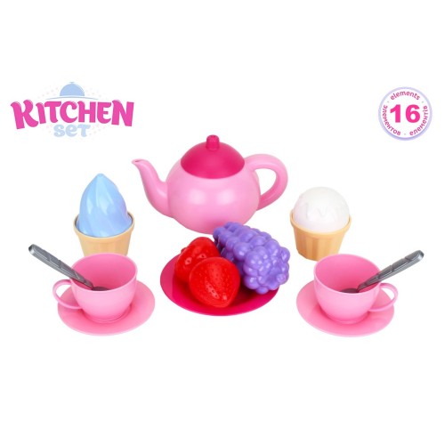 Набір посуду з 14 предметів, у сітці 19х19х11 см, ТМ Технок