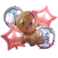 Набір кульок фольгованих «Дівчинка - малюк» з 6 елементів, в асортименті