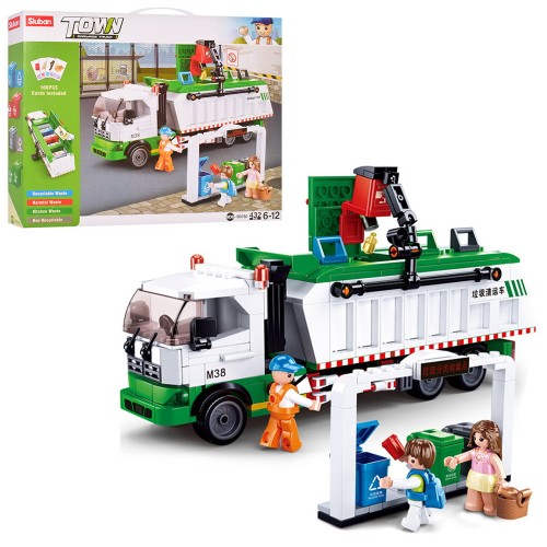 Конструктор «Сміттєвоз» 23,7 см зі 432 деталей з фігурками, у коробці 42,5х33х7 см, SLUBAN