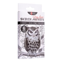 Набір скетч маркерів «Gray tones» на 6 кольорів двосторонні, ТМ SANTI