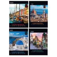 Канцелярська книга «Cities» на 192 аркуші у клітинку з твердою ламінованою обкладинкою, в асортименті, ТМ Рюкзачок