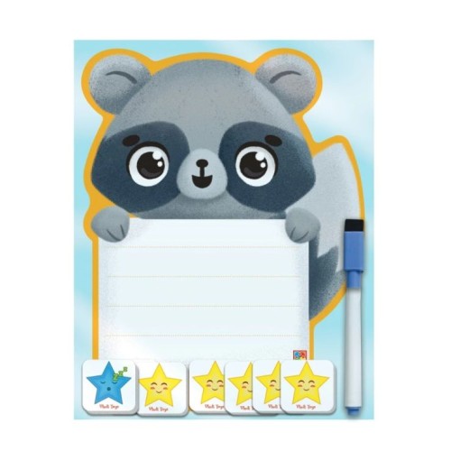 Магнітна дошка «Єнот»: поле, маркер та 7 магнітів, під слюдою 24х32см, ТМ Vlady Toys