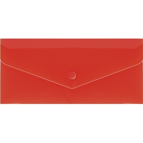 Євроконверт на кнопці Е65 180 мкм фактура «глянець» прозорий, червоний, ТМ Economix