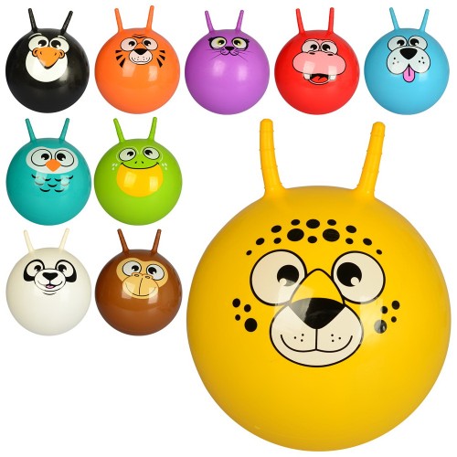 М'яч для фітнесу з ріжками 55 см, 600 грам, в асортименті, у пакеті 21х16х4 см