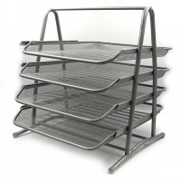 Лоток «Сітка» горизонтальний металевий на 4 відділення срібний 300х350 мм, ТМ J.Otten