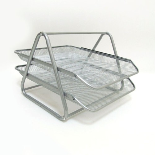 Лоток «Сітка» горизонтальний металевий на 2 відділення срібний 300х350 мм, ТМ J.Otten
