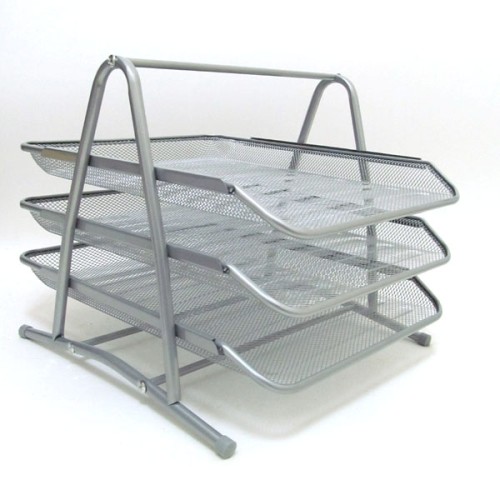 Лоток «Сітка» горизонтальний металевий на 3 відділення сріблястий 300х350 мм, ТМ J.Otten