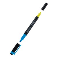 Маркер «Highlighter Dual» 2 - 4 мм клиноподібний, блакитний + жовтий
