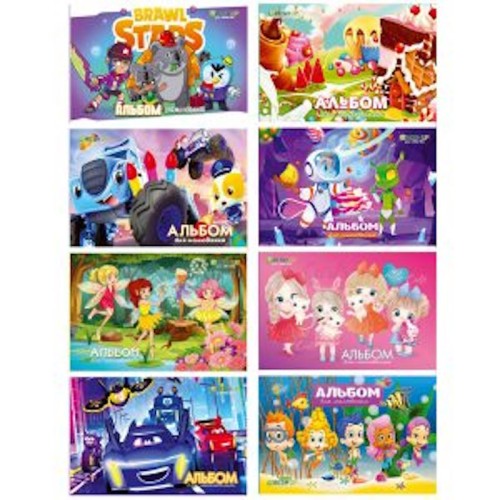 Альбом, А4, 12 аркушів, 120 гр/м2, з перфорацією, на скобі, TM Fresh