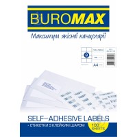 Етикетки з клейким шаром 105х74,6 мм 8 шт, 100 аркушів, ТМ Buromax