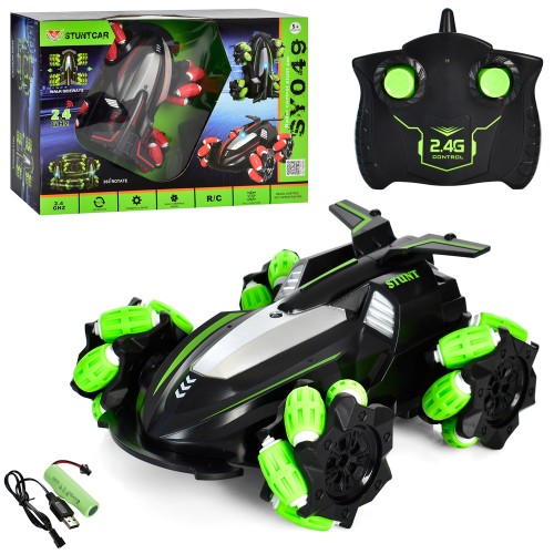 Машина 17 см р/у на акумуляторі 2,4G трюкова зі світлом та USB, в асортименті, у коробці 33,5х23х10 см