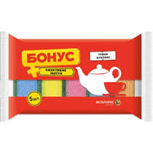Губка для посуду 5+2 шт, ТМ Бонус