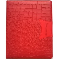 Щоденник шкільний А5 на 48 аркушів з обкладинкою зі шкірзаму, червоний, ТМ Мандарин