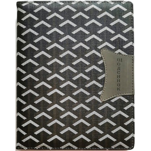 Щоденник шкільний А5 на 48 аркушів з обкладинкою зі шкірзаму, чорний, ТМ Мандарин