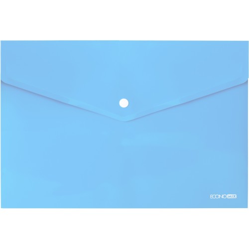 Папка-конверт на кнопці А4 180 мкм прозора, фактура «глянець» блакитна, ТМ Economix