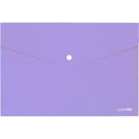 Папка-конверт на кнопці А4 180 мкм прозора, фактура «глянець» лавандова, ТМ Economix