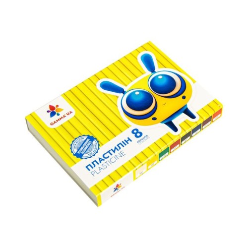 Пластилін дитячий «Захоплення» на 8 кольорів зі стеком, 128 г