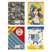 Блокнот «Патріотичний» А6 на 80 аркушів у клітинку на спіралі зверху з катронною обкладинкою, в асортименті, ТМ Апельсин