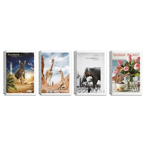 Блокнот, А6, 48 аркушів, клітинка, спіраль збоку, картонна обкладинка, №6772, ТМ Gold Brisk