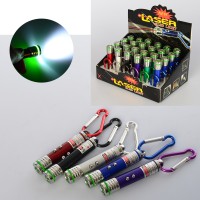 Ліхтарик-брелок 7 см зі світлом та лазером, на батарейці, в асортименті, 24 шт у дисплеї 16,5х7х12 см