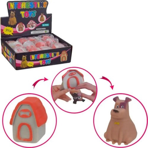 Антистрес-вивернушка «Собачка-будка», 12 шт в дисплей-боксі