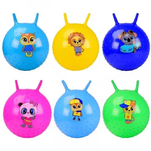 М'яч для фітнесу з ріжками та шипами 55 см 400 г, в асортименті