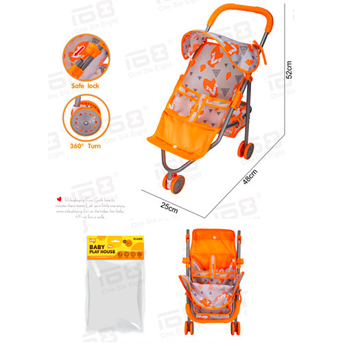 Коляска для ляльки 48х25х53 см металева прогулянкова, у пакеті 27х57х7 см