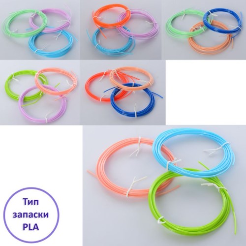 Пластик-запаска для 3D ручки PLA філамент, набір з 3 кольорів, в асортименті, у пакеті 10х10х2 см