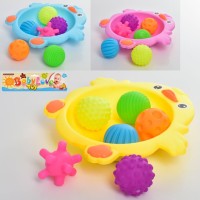 Набір для купання «Пташка»: ємність 28 см та 6 м'ячів-пищалок по 6 см, в асортименті, у пакеті 31х35х6 см