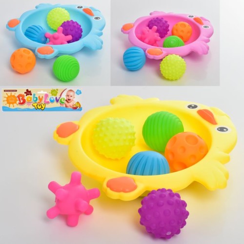 Набір для купання «Пташка»: ємність 28 см та 6 м'ячів-пищалок по 6 см, в асортименті, у пакеті 31х35х6 см