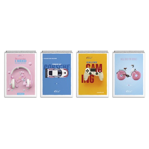 Блокнот «I need» А6 на 48 аркушів у клітинку на спіралі зверху з картоною обкладинкою, №6768, ТМ Brisk