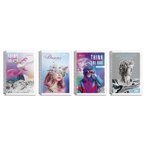 Блокнот А6 на 80 аркушів у клітинку на спіралі збоку з картонною обкладинкою, №6769, ТМ Gold Brisk