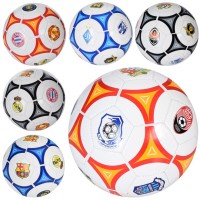 М'яч футбольний з емблемою, розмір 5, ПВХ 1,6 мм, 2 шари, 32 панелі вагою 300-320 г, в асортименті