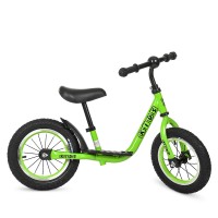 Велобіг «PROFI KIDS» на металевій рамі з гумовими колесми 12 дюймів з металевим ободом, висота до сидіння 30-43 см, зелений