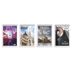 Блокнот, А6, 80 аркушів, клітинка, спіраль зверху, картонна обкладинка, № 6773, ТМ Gold Brisk