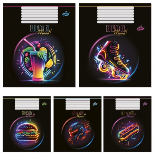 Зошит, 18 аркушів, клітинка, «Неон», №2384, ТМ Brisk