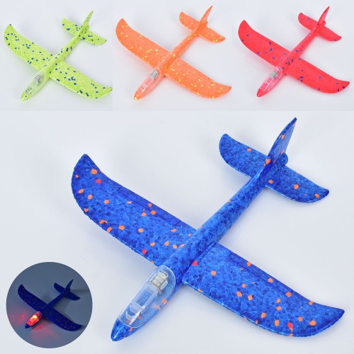 Літак 22,5 см зі світлом, на батарейці, в асортименті, в пакеті 28,5х11х3 см