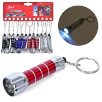 Ліхтарик-брелок 7,2 см зі світлом, на батарейці, в асортименті,12 шт на листі 19х18х2 см