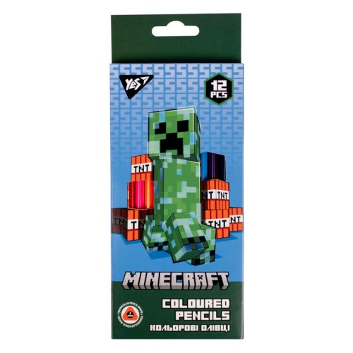 Олівці кольорові «Minecraft» на 12 кольорів, ТМ YES