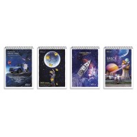 Блокнот А6 на 80 аркушів у клітинку на спіралі зверху з картонною обкладинкою, в асортименті, №6774, ТМ Gold Brisk