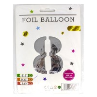 Кульки фольговані «Цифра 8» 82 см срібло, ТМ Leader