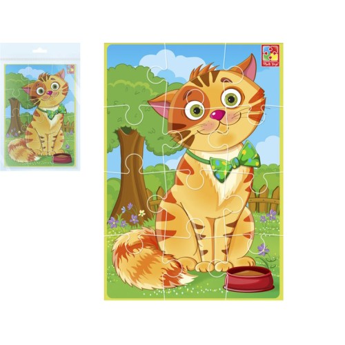 Бебі пазли «Кіт» на 12 елементів, ТМ Vladi Toys