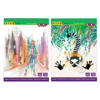Папір для акварелі А4 10 аркушів 200г/м2 у картонній папці, KIDS Line