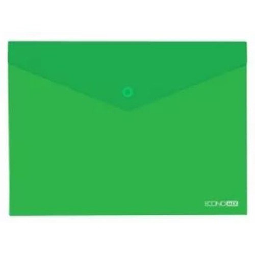 Папка-конверт на кнопці А4 180 мкм непрозора, фактура «помаранч», зелена, TM Economix