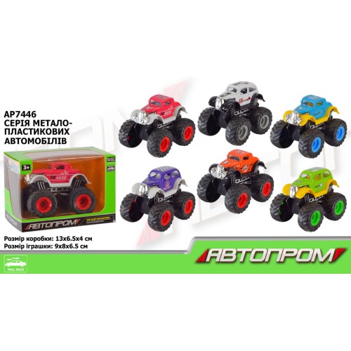 Машина АВТОПРОМ, метал, інерція, в асортименті, у коробці 13х8х9 см