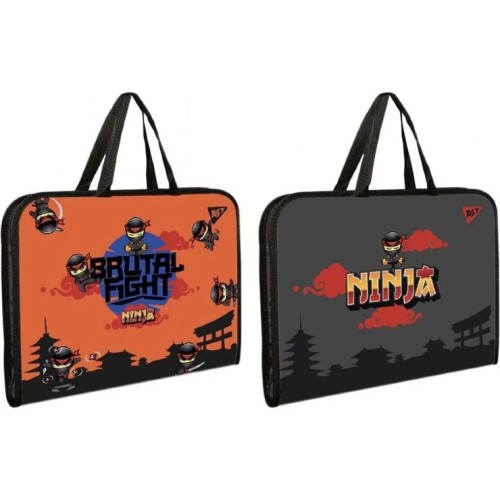 Папка-портфель «Ninja» з тканинними ручками А4 на блискавці, ТМ Yes