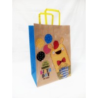 Пакет паперовий 25х15х34,5 см з ручками бурий, ТМ Мандарин