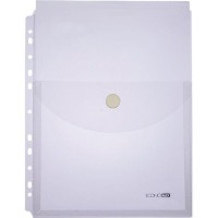 Папка-конверт на липучці А4 180 мкм з перфорацією вертикальна, прозора, ТМ Economix